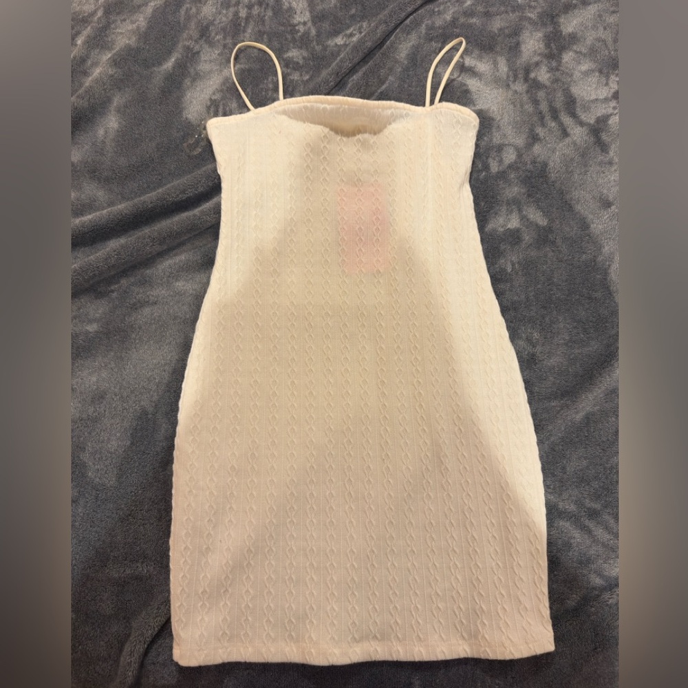Heart Hips Cream Knit Spaghetti Strap Dress
